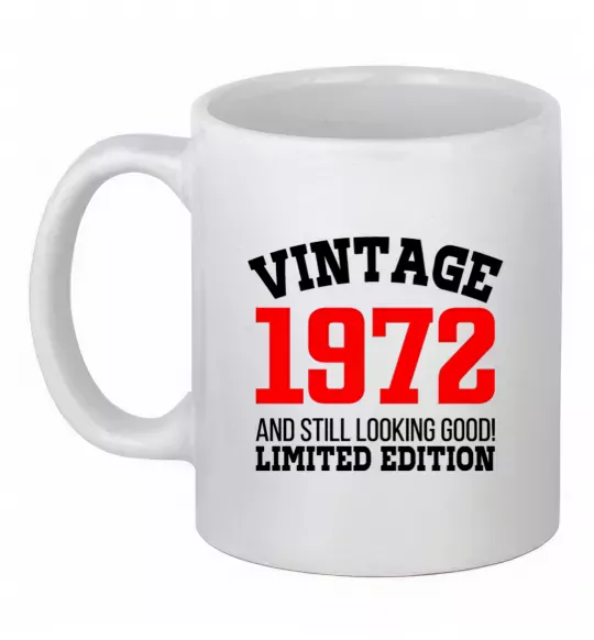 Чашка керамическая Vintage 1972 Белый фото