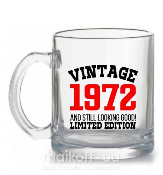 Чашка скляна Vintage 1972 Прозорий фото