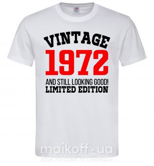 Чоловіча футболка Vintage 1972 Білий фото