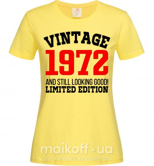 Жіноча футболка Vintage 1972 Лимонний фото