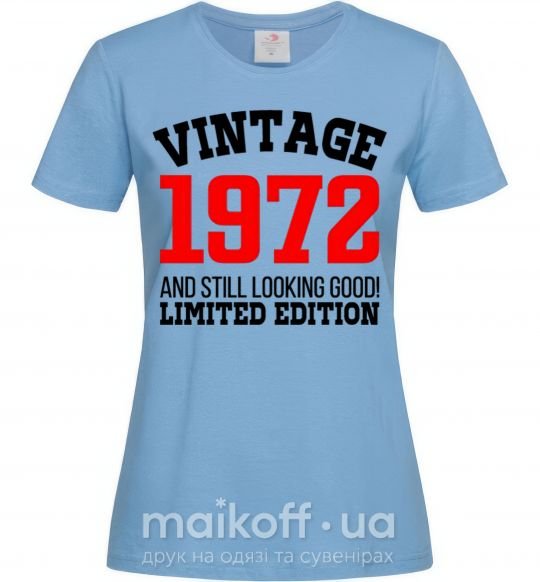 Жіноча футболка Vintage 1972 Блакитний фото