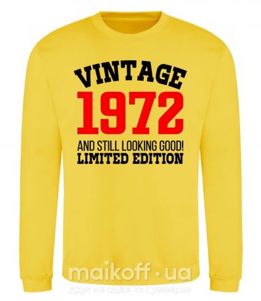 Свитшот Vintage 1972 Солнечно желтый фото