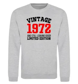 Свитшот Vintage 1972 Серый меланж фото