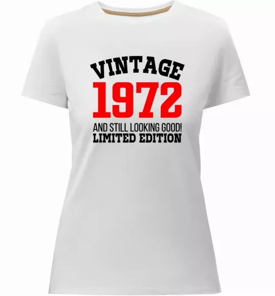 Жіноча преміум футболка Vintage 1972 Білий фото