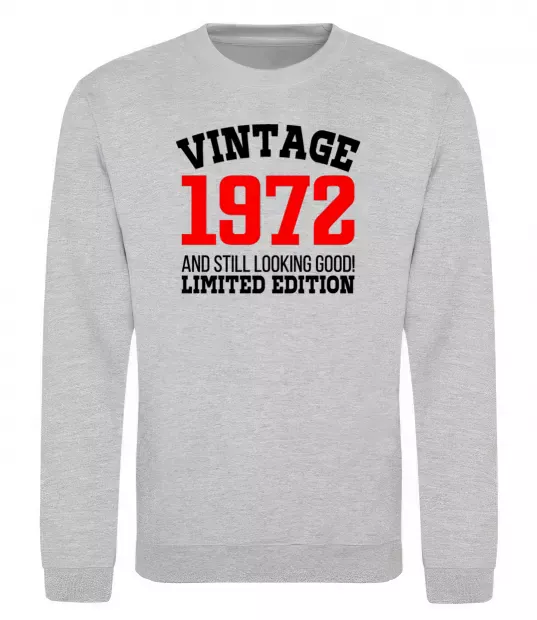 Свитшот Vintage 1972 Серый меланж фото