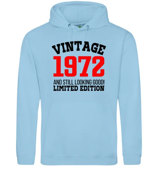 Мужская толстовка (худи) Vintage 1972 Голубой фото