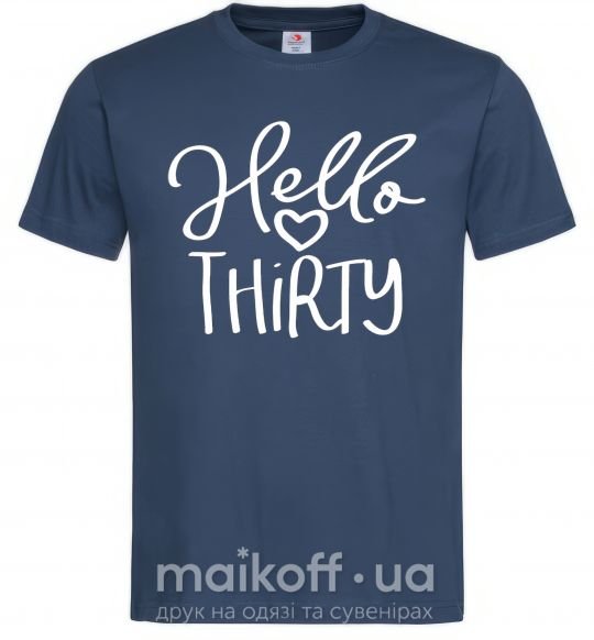 Чоловіча футболка Hello thirty Темно-синій фото