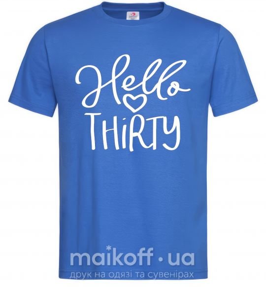Чоловіча футболка Hello thirty Яскраво-синій фото