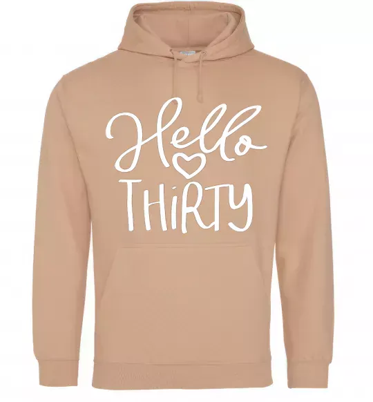 Женская толстовка (худи) Hello thirty Песочный фото