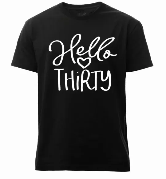 Мужская премиум футболка Hello thirty Черный фото