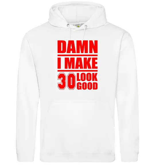 Чоловіча толстовка (худі) Damn i make 30 look good Білий фото