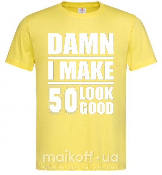 Чоловіча футболка Damn i make 50 look good Лимонний фото