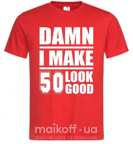 Чоловіча футболка Damn i make 50 look good Червоний фото