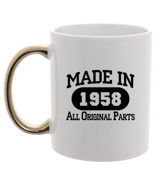 Чашка с цветной ручкой Made in 1958 All Original Parts Золото фото