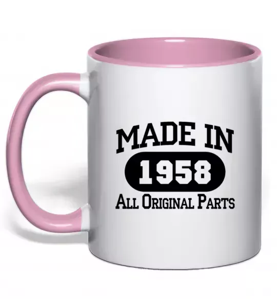 Чашка с цветной ручкой Made in 1958 All Original Parts Нежно розовый фото