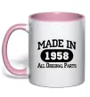 Чашка с цветной ручкой Made in 1958 All Original Parts Нежно розовый фото