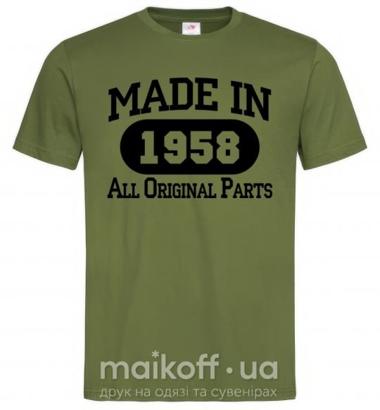 Мужская футболка Made in 1958 All Original Parts Оливковый фото