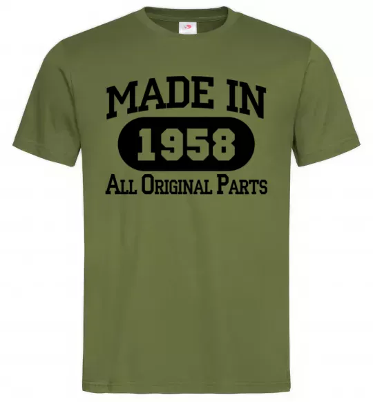 Мужская футболка Made in 1958 All Original Parts Оливковый фото