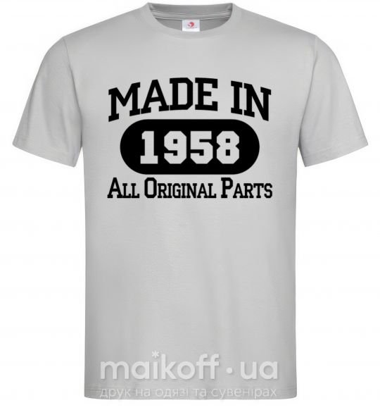 Чоловіча футболка Made in 1958 All Original Parts Сірий фото