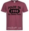 Чоловіча футболка Made in 1958 All Original Parts Бордовий фото