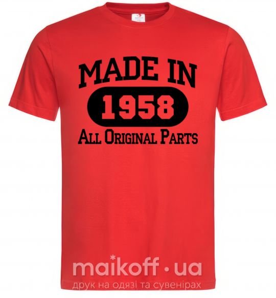 Мужская футболка Made in 1958 All Original Parts Красный фото