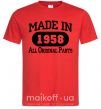 Чоловіча футболка Made in 1958 All Original Parts Червоний фото
