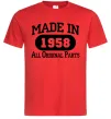 Мужская футболка Made in 1958 All Original Parts Красный фото