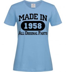 Женская футболка Made in 1958 All Original Parts
