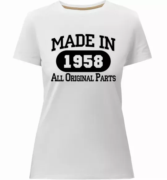 Жіноча преміум футболка Made in 1958 All Original Parts Білий фото