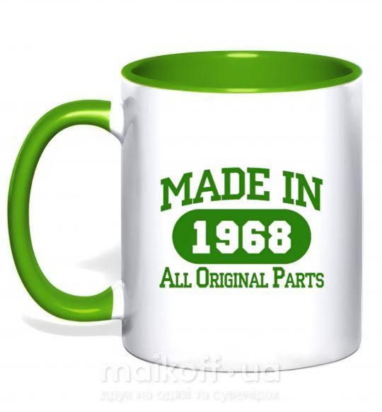 Чашка з кольоровою ручкою Made in 1968 All Original Parts Зелений фото