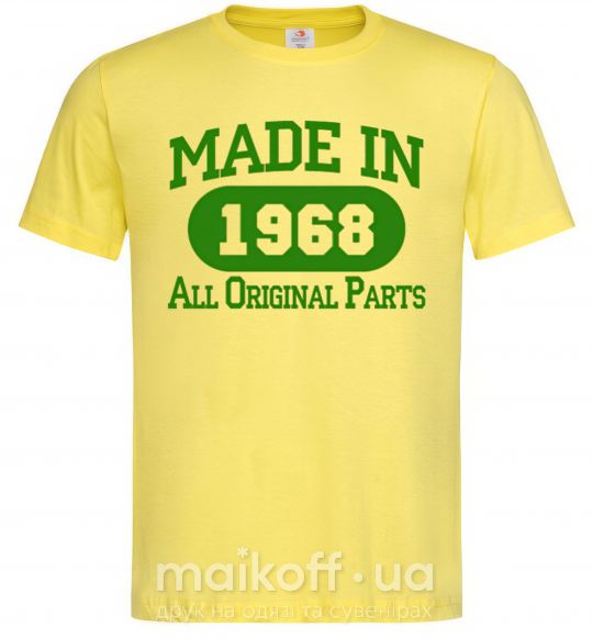 Чоловіча футболка Made in 1968 All Original Parts Лимонний фото