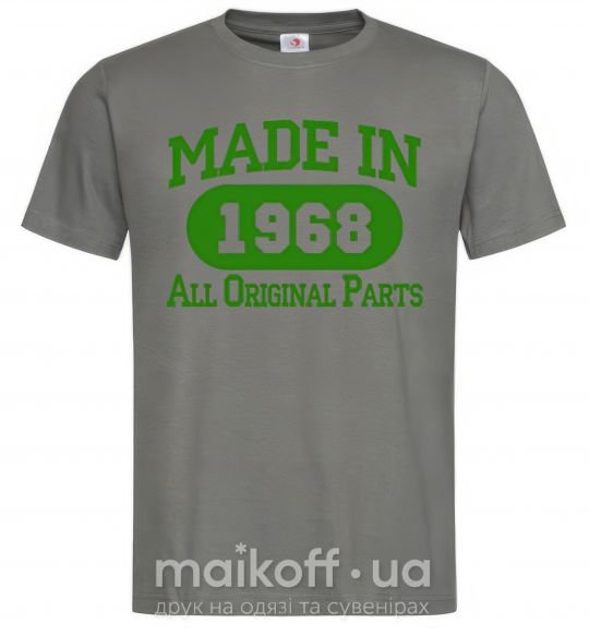 Чоловіча футболка Made in 1968 All Original Parts Графіт фото
