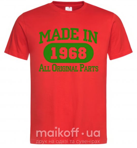 Мужская футболка Made in 1968 All Original Parts Красный фото