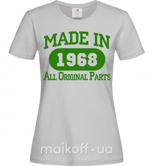 Жіноча футболка Made in 1968 All Original Parts Сірий фото