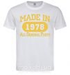 Чоловіча футболка Made in 1978 All Original Parts Білий фото