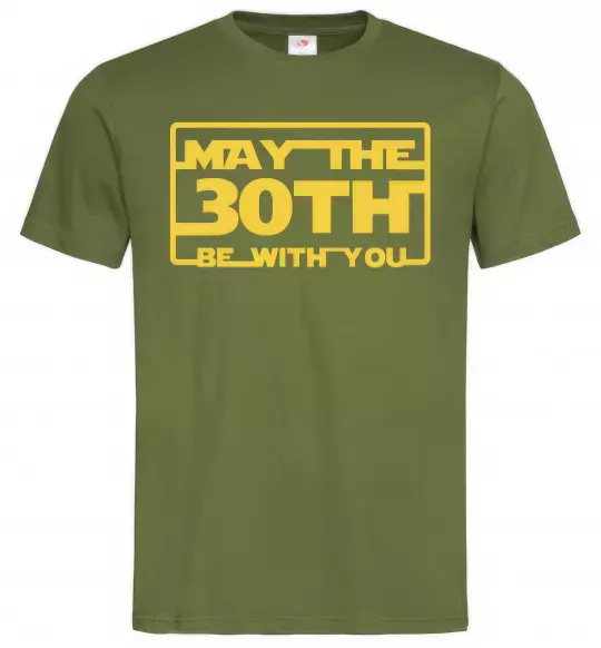 Мужская футболка May the 30th be with you Оливковый фото