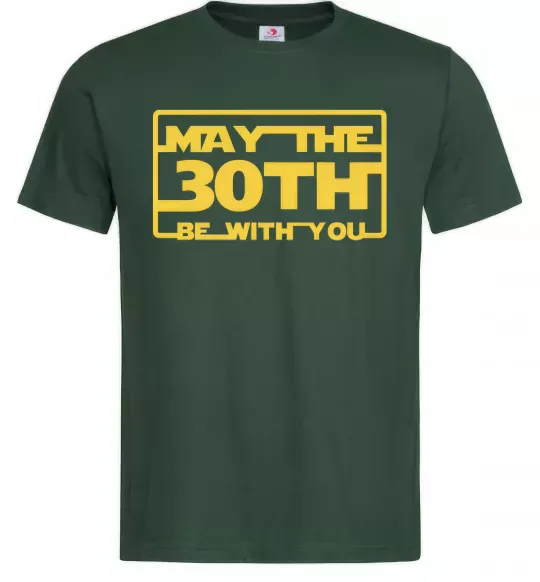 Мужская футболка May the 30th be with you Темно-зеленый фото