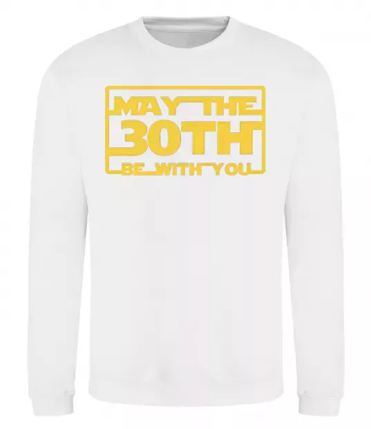 Світшот May the 30th be with you Білий фото