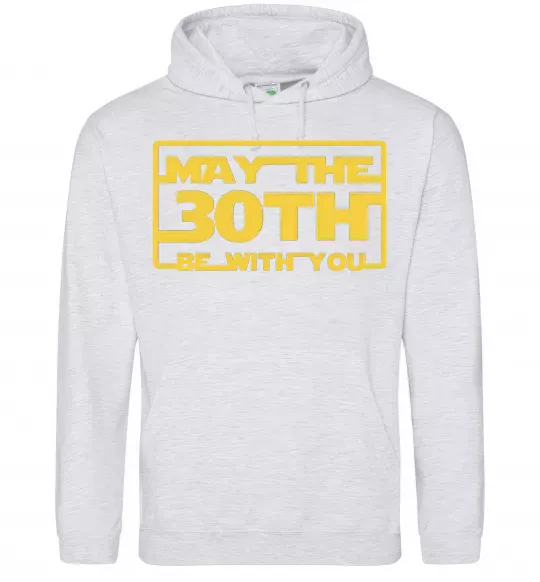 Чоловіча толстовка (худі) May the 30th be with you Сірий меланж фото
