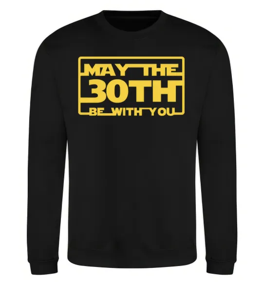 Світшот May the 30th be with you Чорний фото