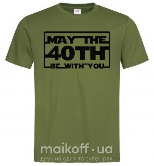 Мужская футболка May the 40th be with you Оливковый фото