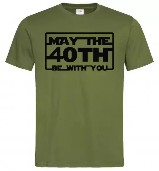Чоловіча футболка May the 40th be with you Оливковий фото