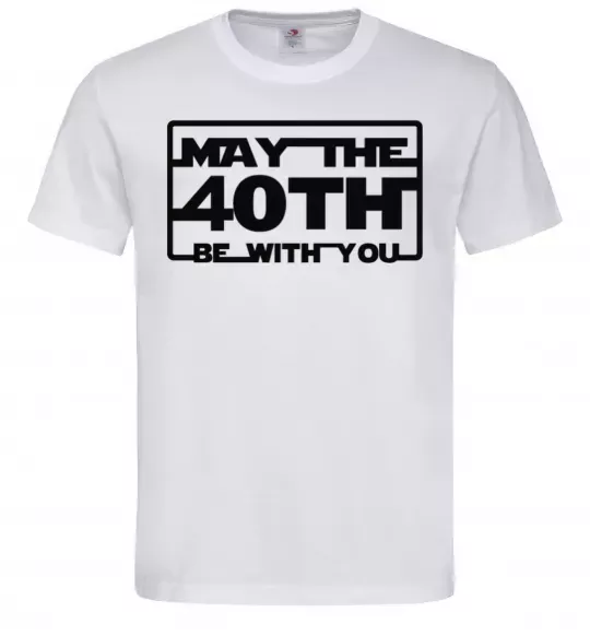 Чоловіча футболка May the 40th be with you Білий фото