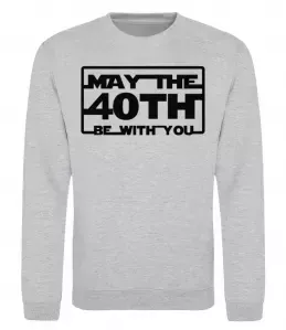 Свитшот May the 40th be with you Серый меланж фото