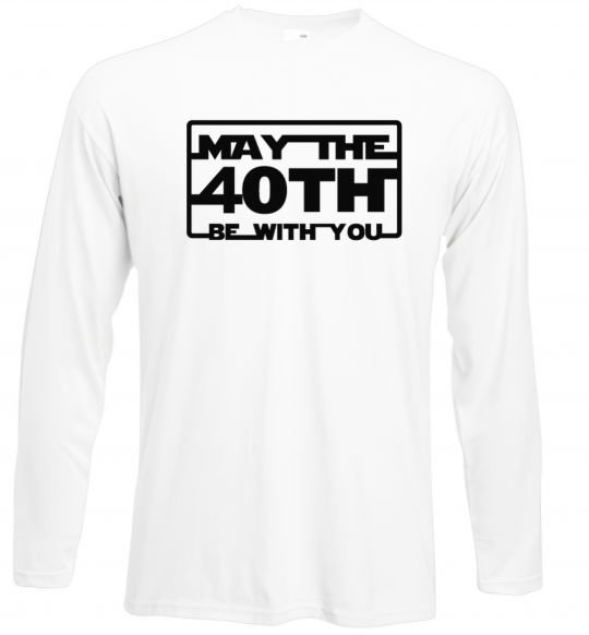 Реглан May the 40th be with you Білий фото