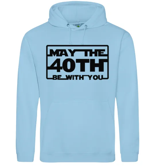 Чоловіча толстовка (худі) May the 40th be with you Блакитний фото