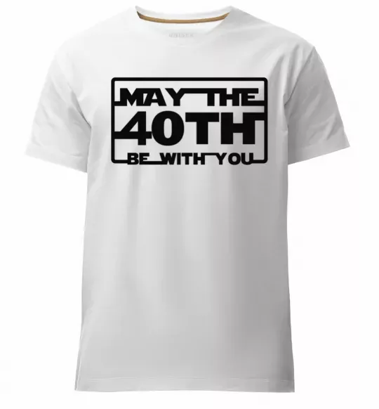 Мужская премиум футболка May the 40th be with you Белый фото
