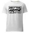 Мужская премиум футболка May the 40th be with you Белый фото