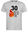 Мужская футболка 30 and still hot like fire Серый фото
