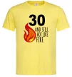 Мужская футболка 30 and still hot like fire Лимонный фото